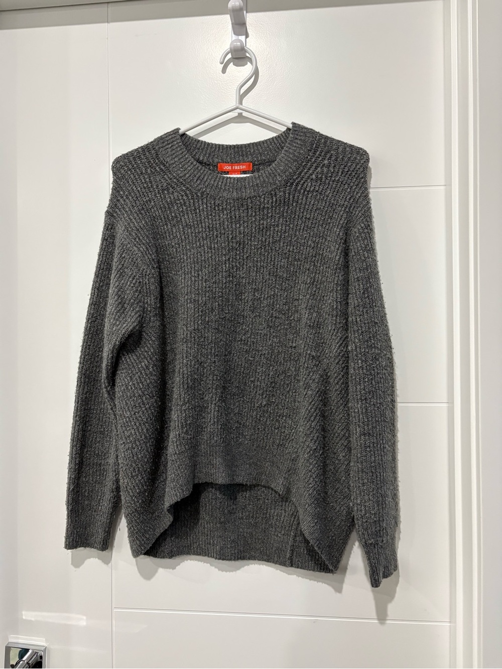 Joe Fresh Dark Charcoal Ribbed Crewneck Sweater